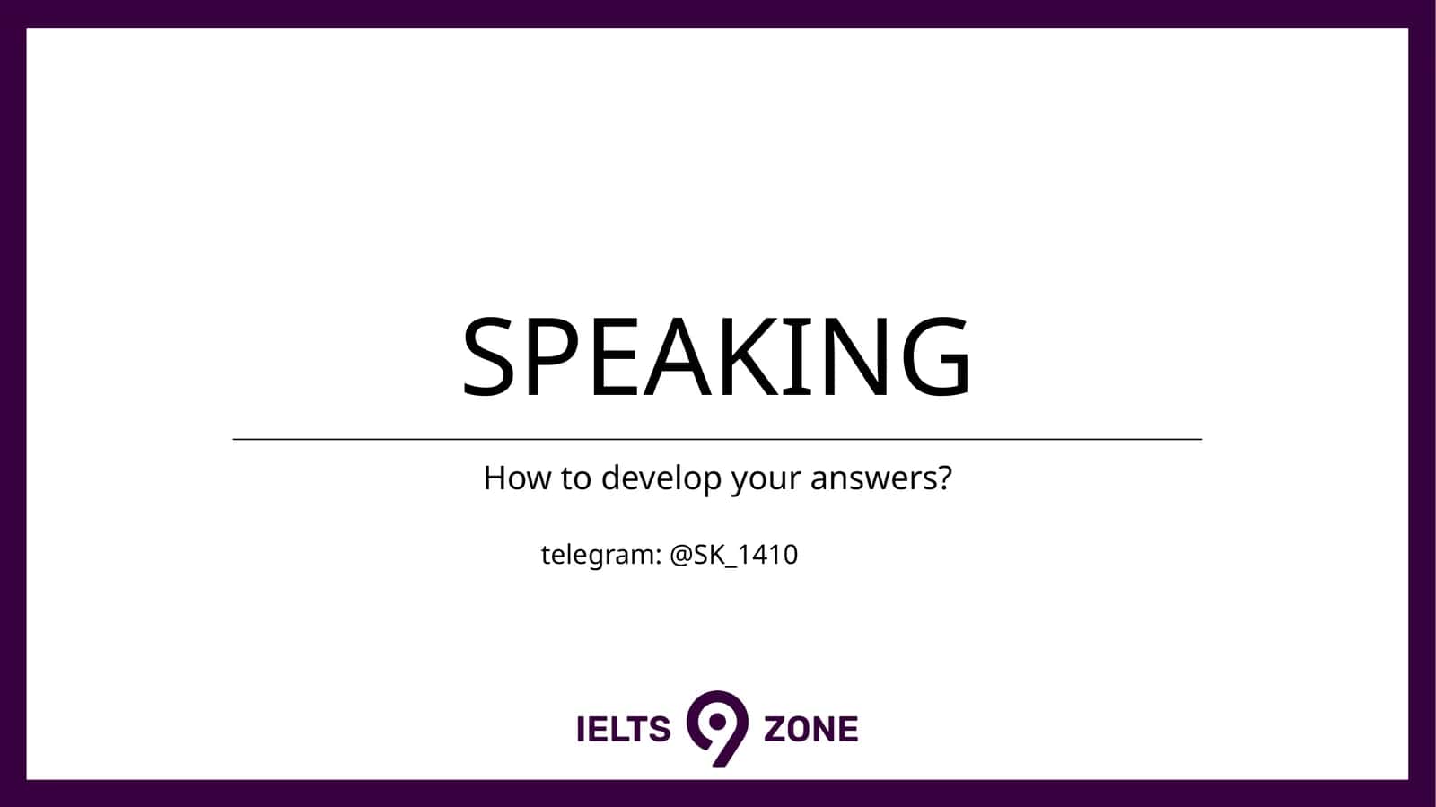Speaking Practice Questions