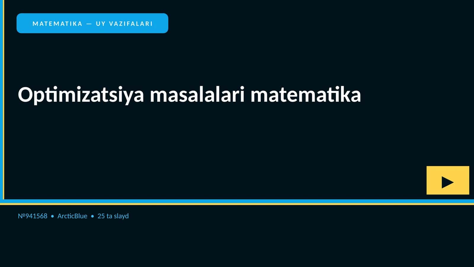 Matematika — Uy Vazifalari