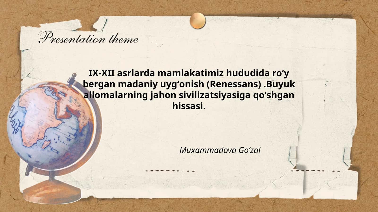 IX-XII asrlarda mamlakatimiz hududida roʻy bergan madaniy uygʻonish (Renessans)