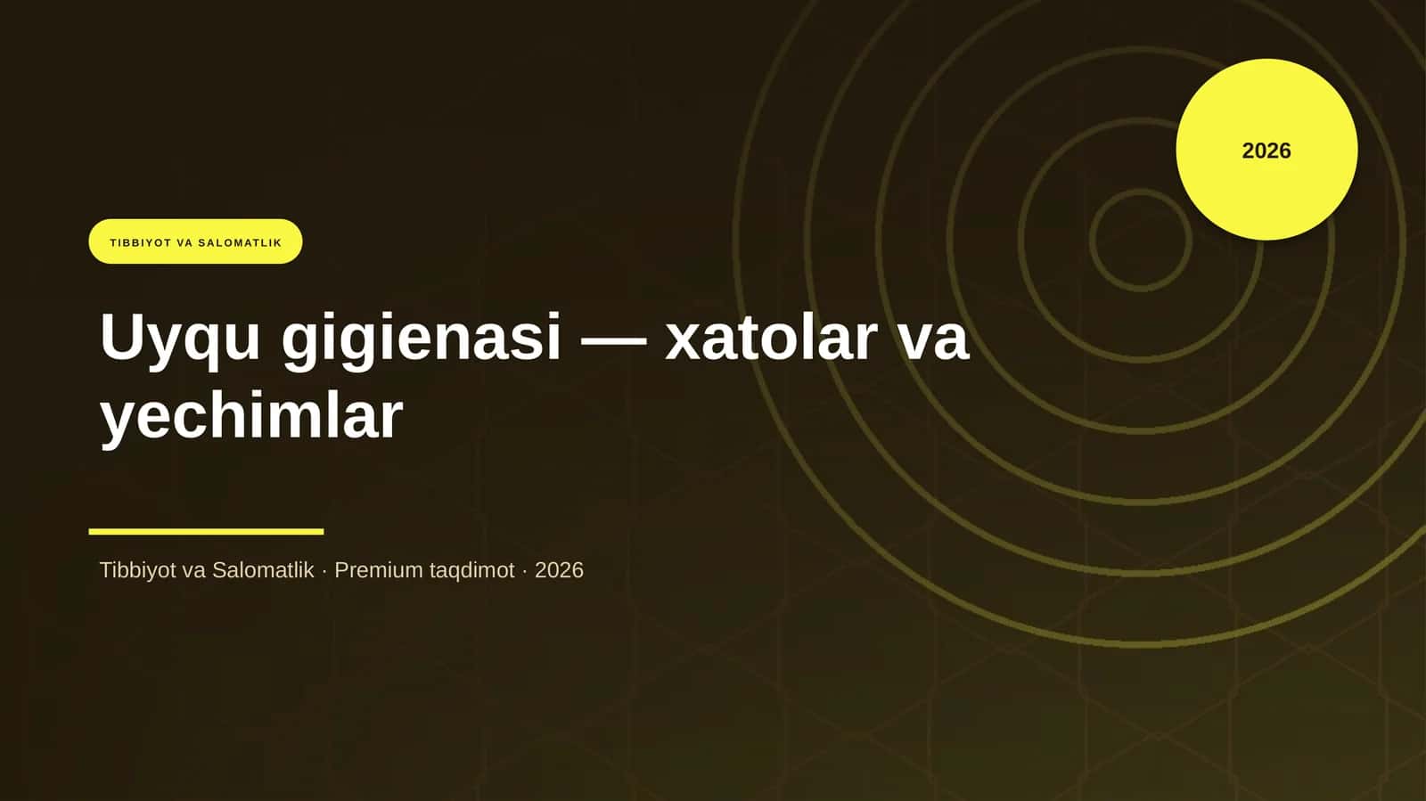 Uyqu gigienasi — xatolar va yechimlar