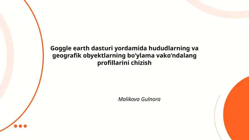Google Earth dasturida bo‘ylama profil chizish usullari