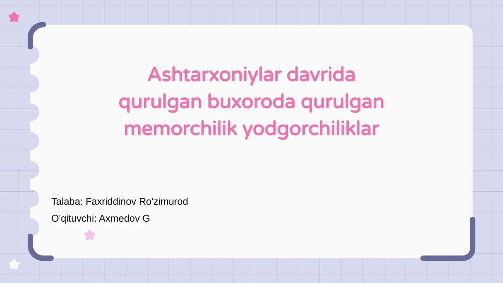 Ashtarxoniylar davrida qurulgan buxoroda qurulgan memorchilik yodgorchiliklar