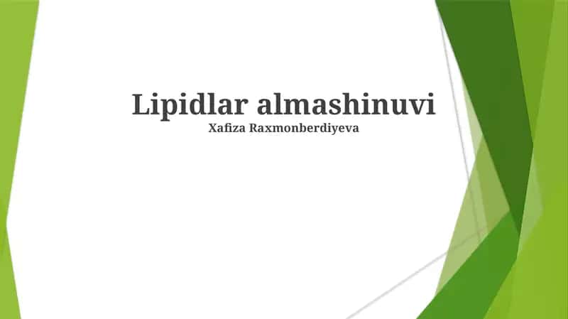 Lipidlar almashinuvi