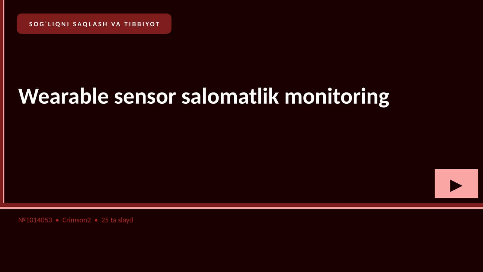 Wearable sensor salomatlik monitoring