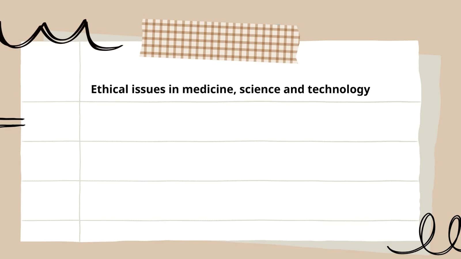 Ethical issues in medicine, science, and technology