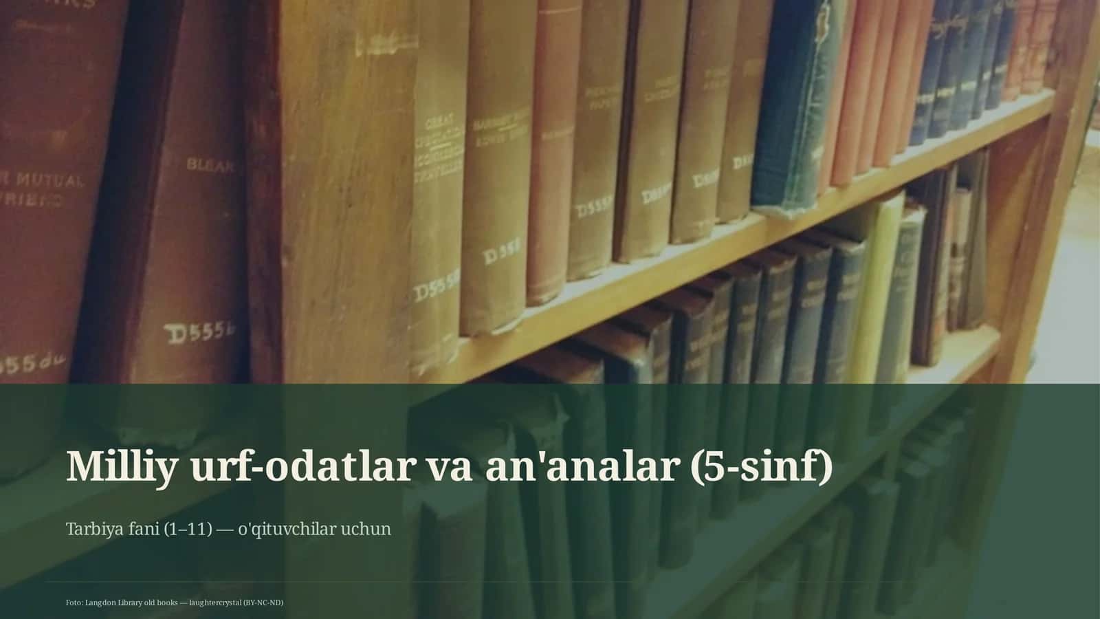 Milliy urf-odatlar va an'analar (5-sinf)
