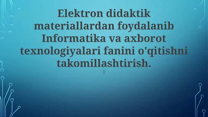 Elektron Didaktik Materiallar