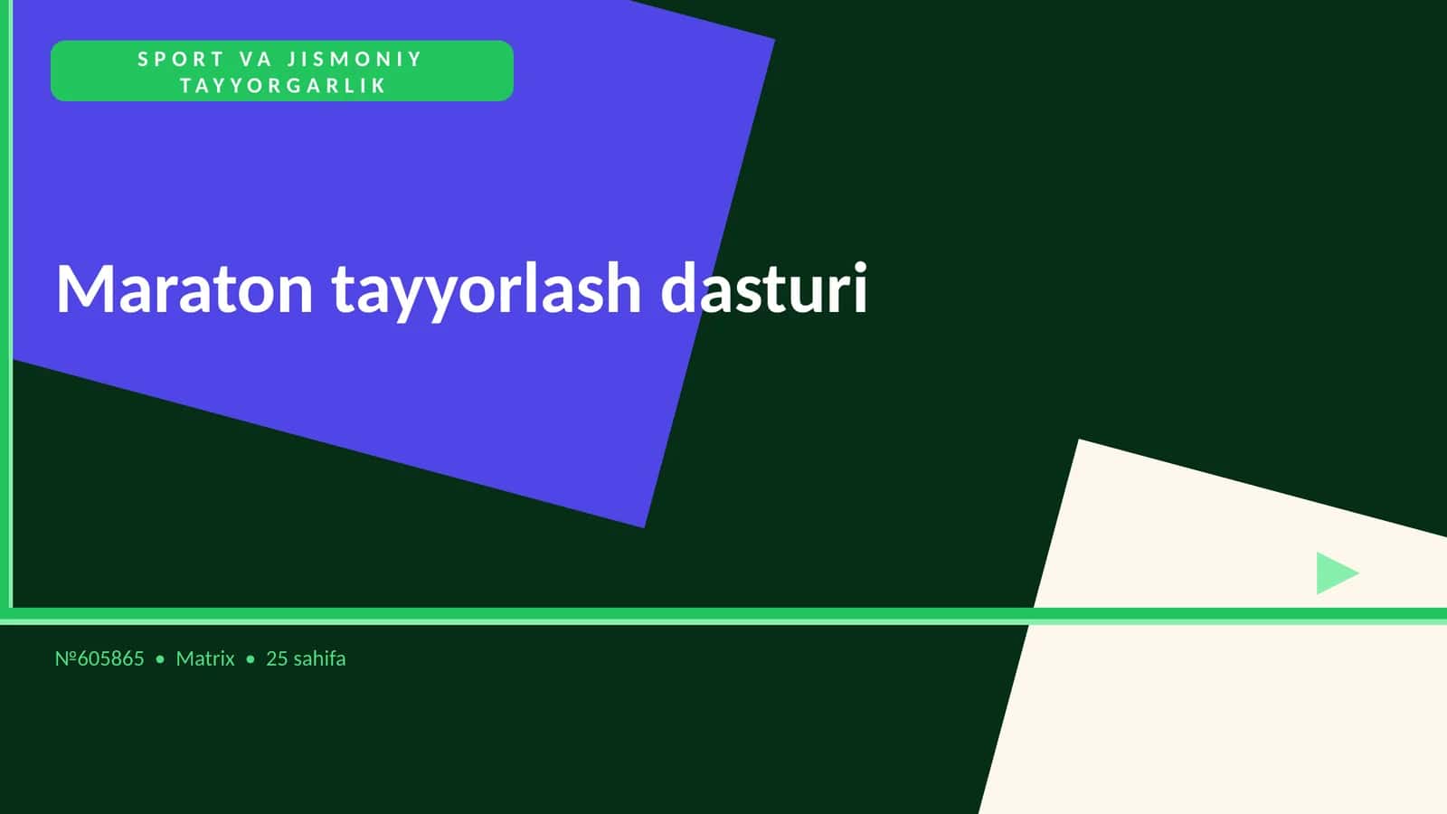 Maraton tayyorlash dasturi
