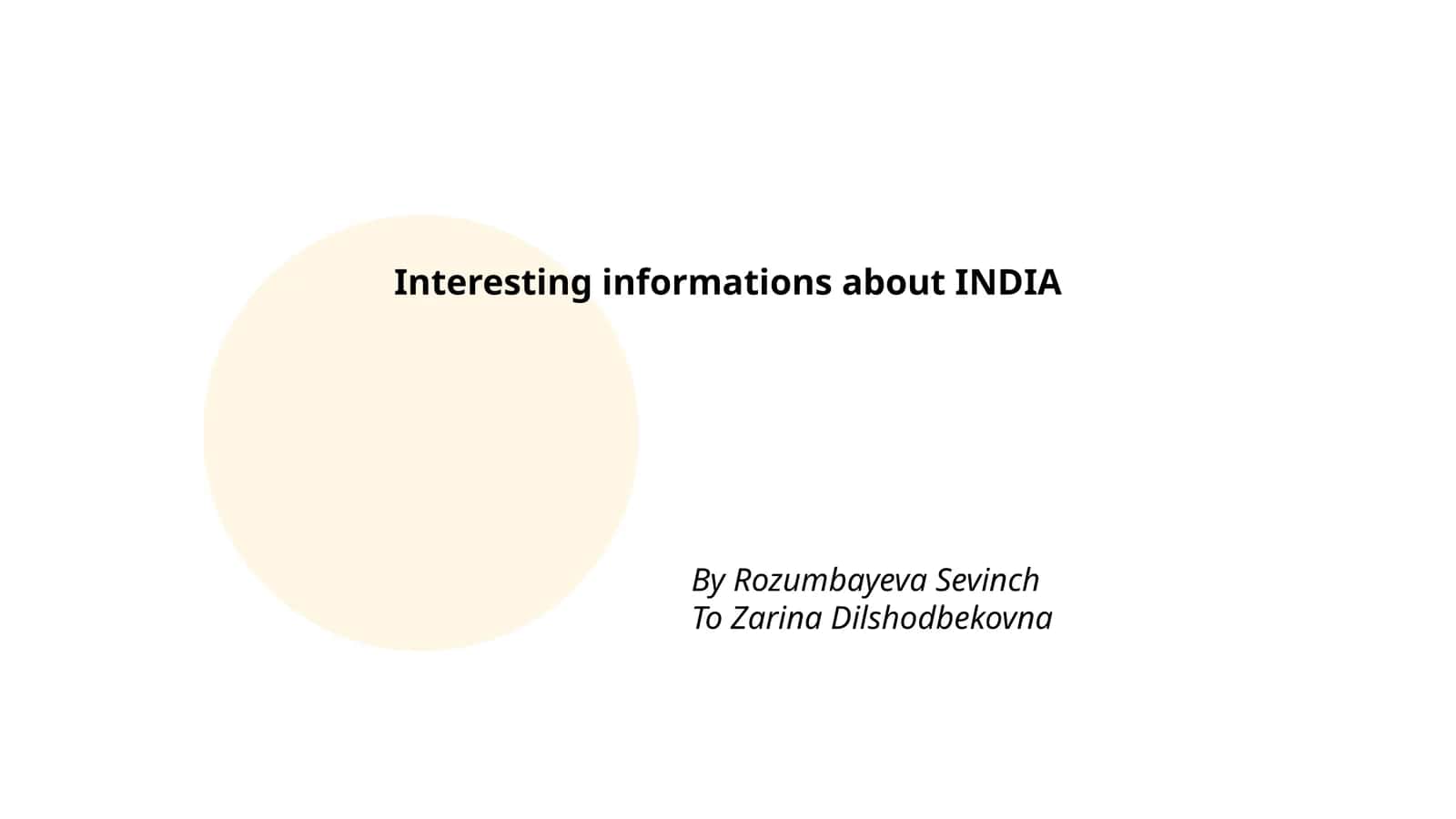 Interesting informations about INDIA
