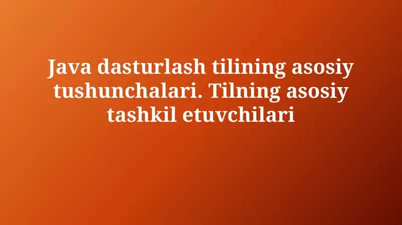 Java asoslari