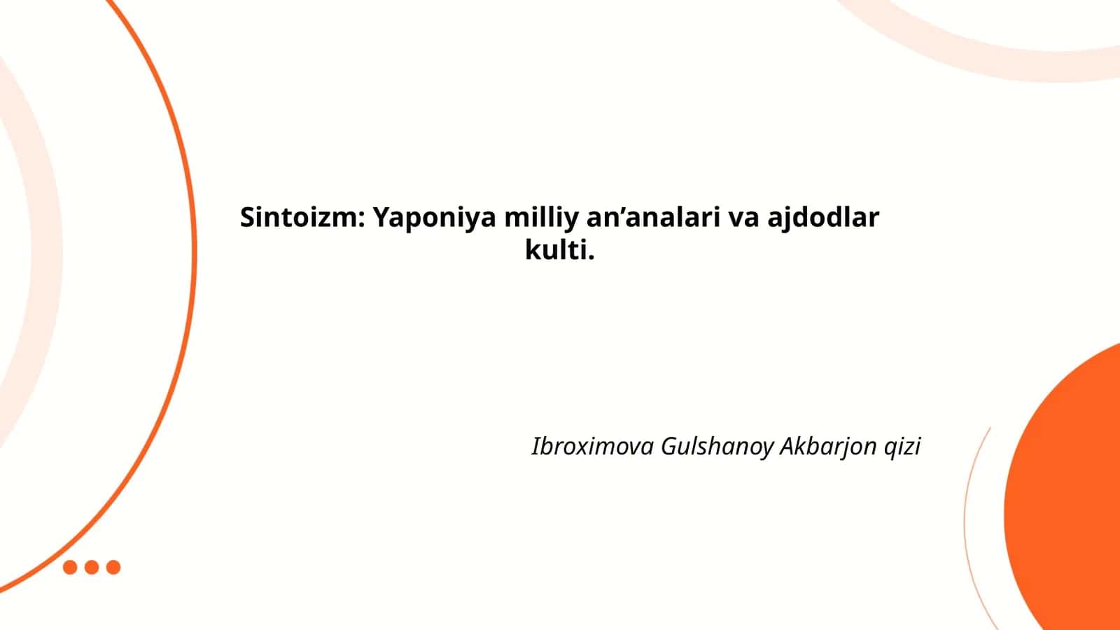 Sintoizm: Yaponiya milliy an’analari va ajdodlar kulti