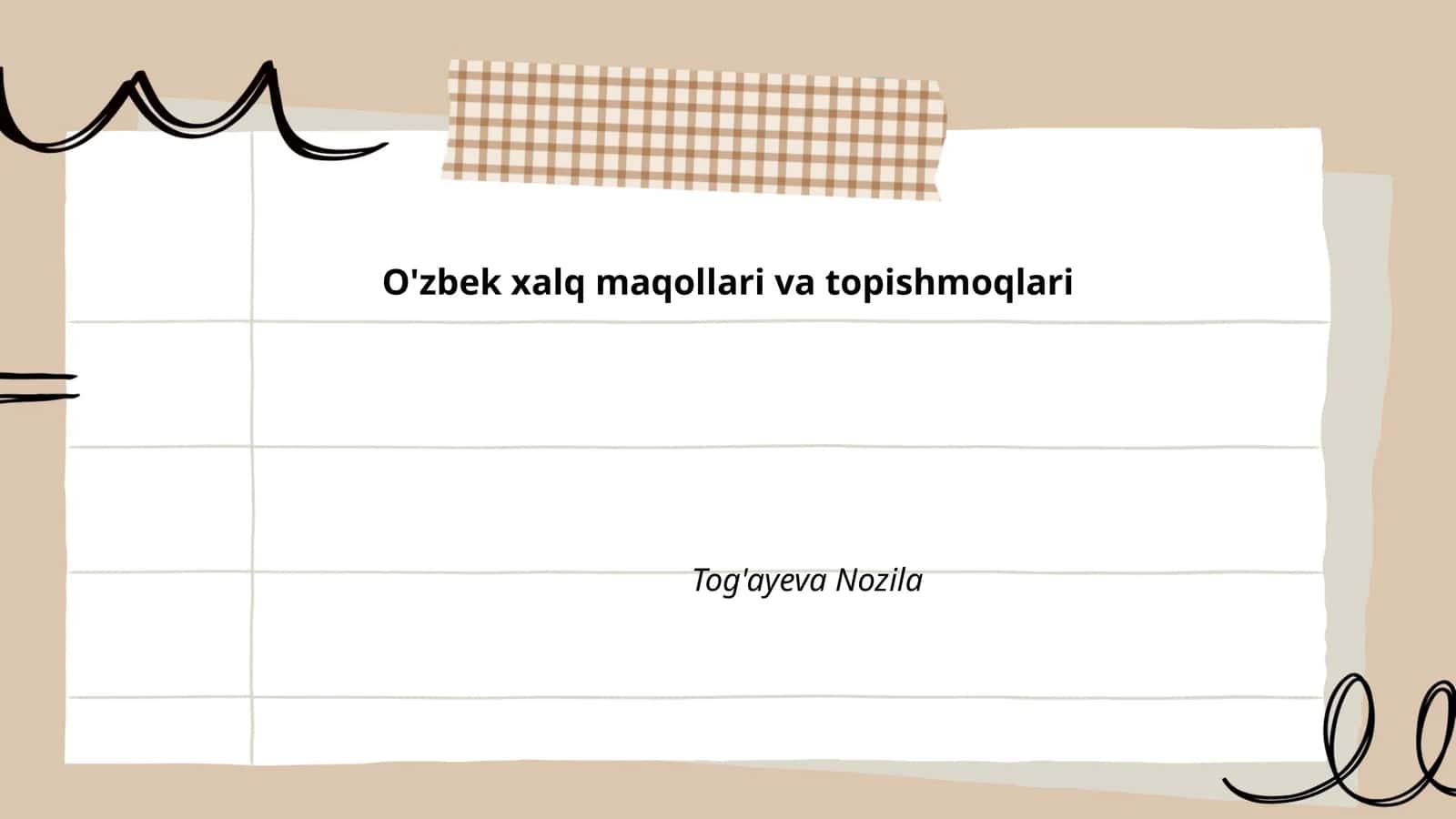 O'zbek xalq maqollari va topishmoqlari