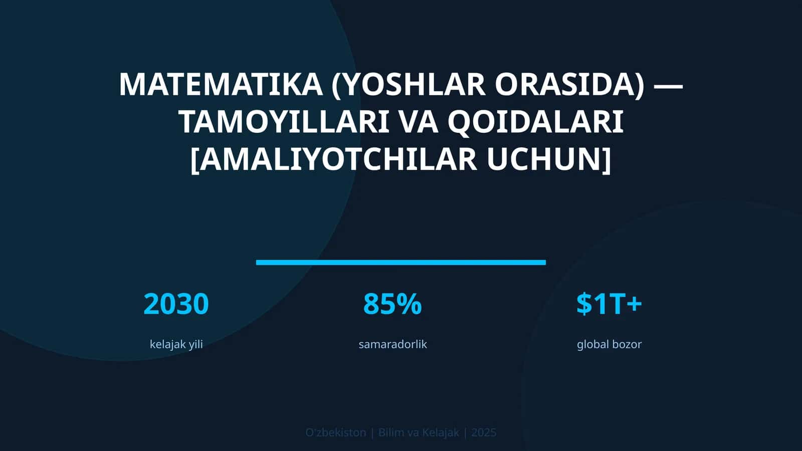 Matematika (yoshlar orasida) — tamoyillari va qoidalari [amaliyotchilar uchun]