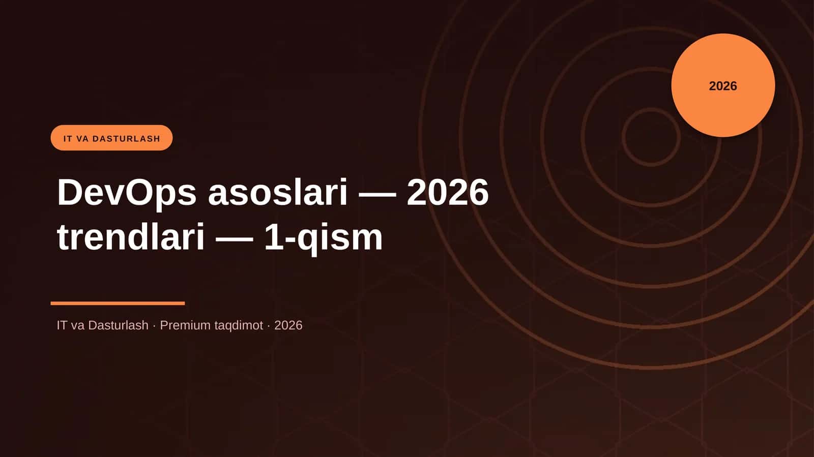 DevOps asoslari — 2026 trendlari — 1-qism
