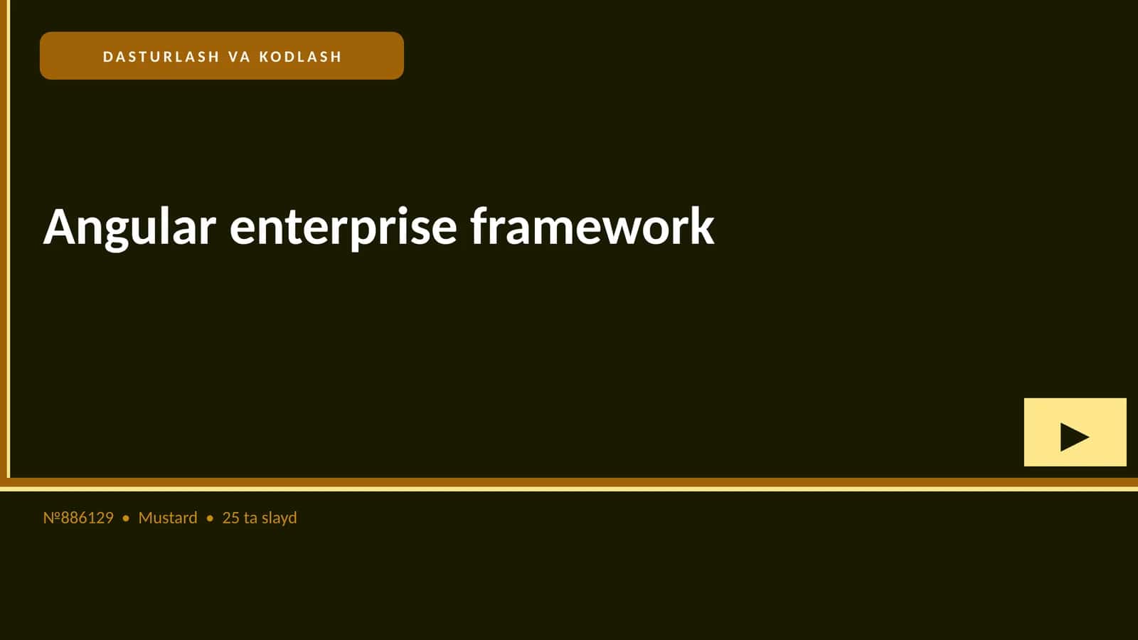 DASTURLASH VA KODLASH Angular enterprise framework
