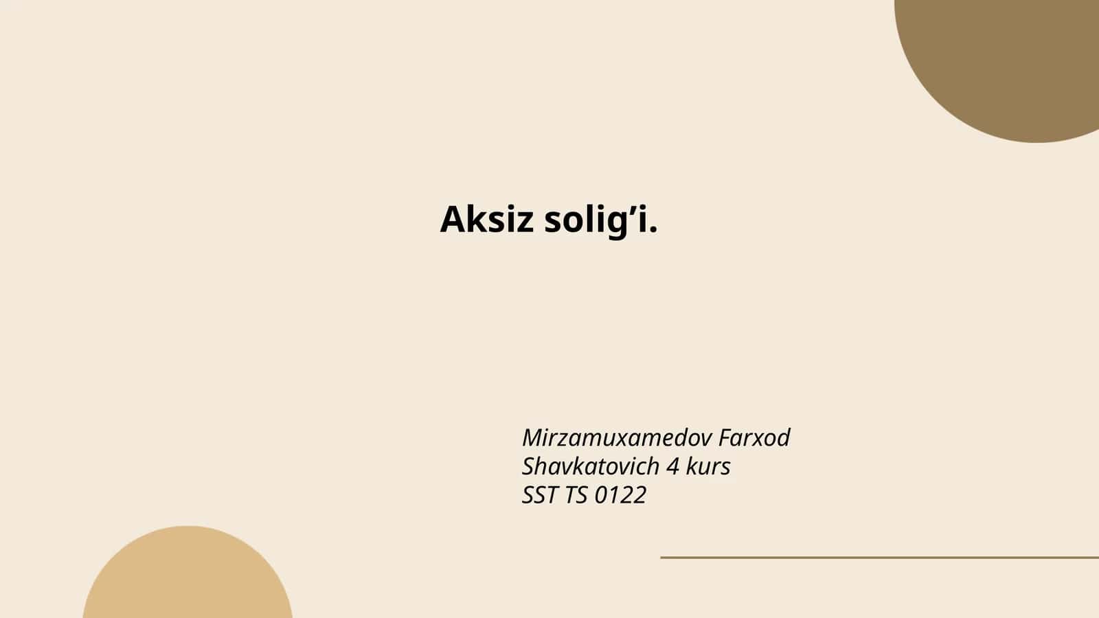 Aksiz solig’i