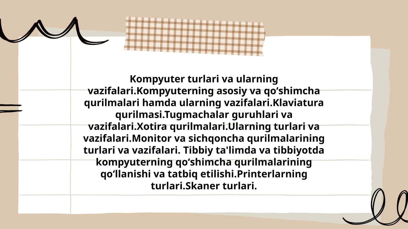Kompyuter turlari va ularning vazifalari
