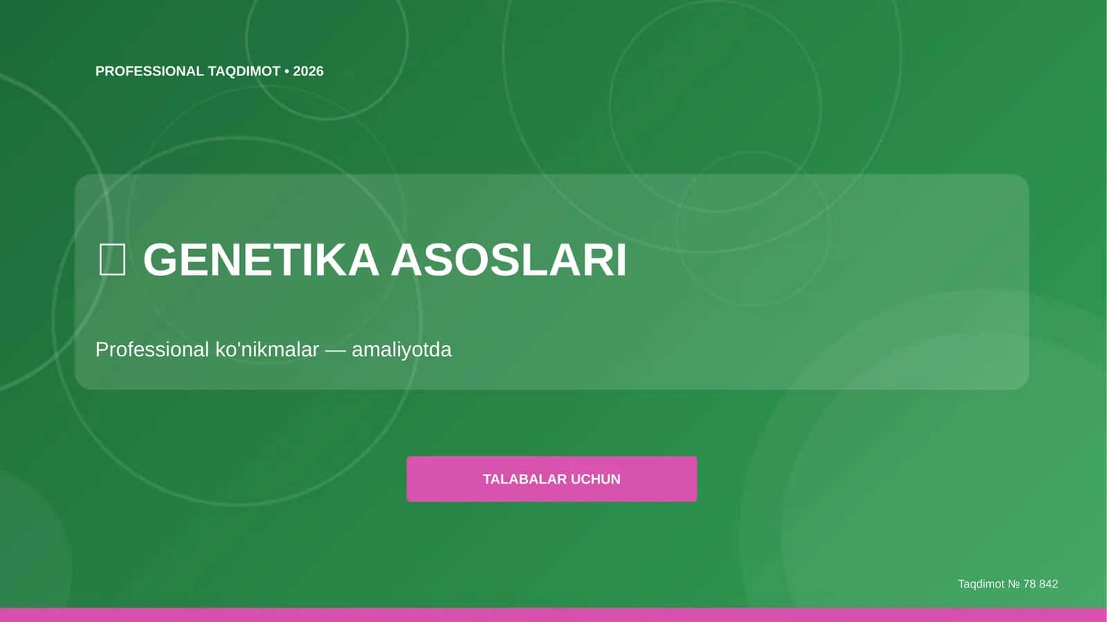 Genetika asoslari: professional ko'nikmalar (amaliyotda) [talabalar uchun]