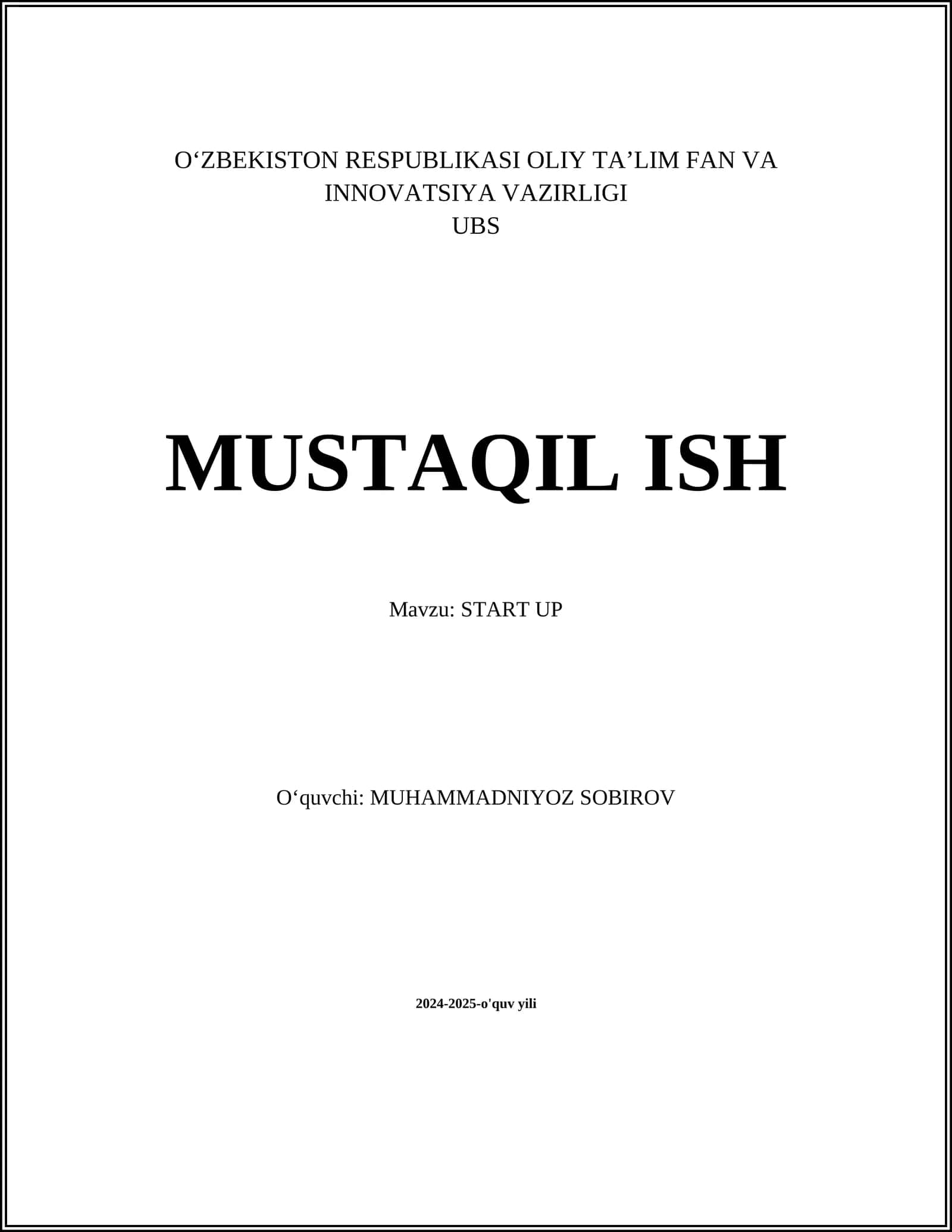 START UP