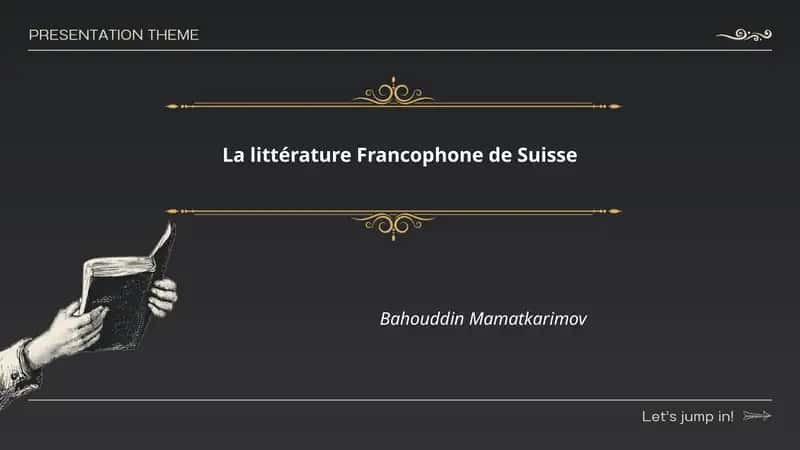La littérature Francophone de Suisse