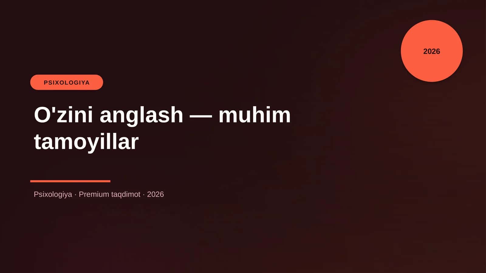 O'zini anglash — muhim tamoyillar