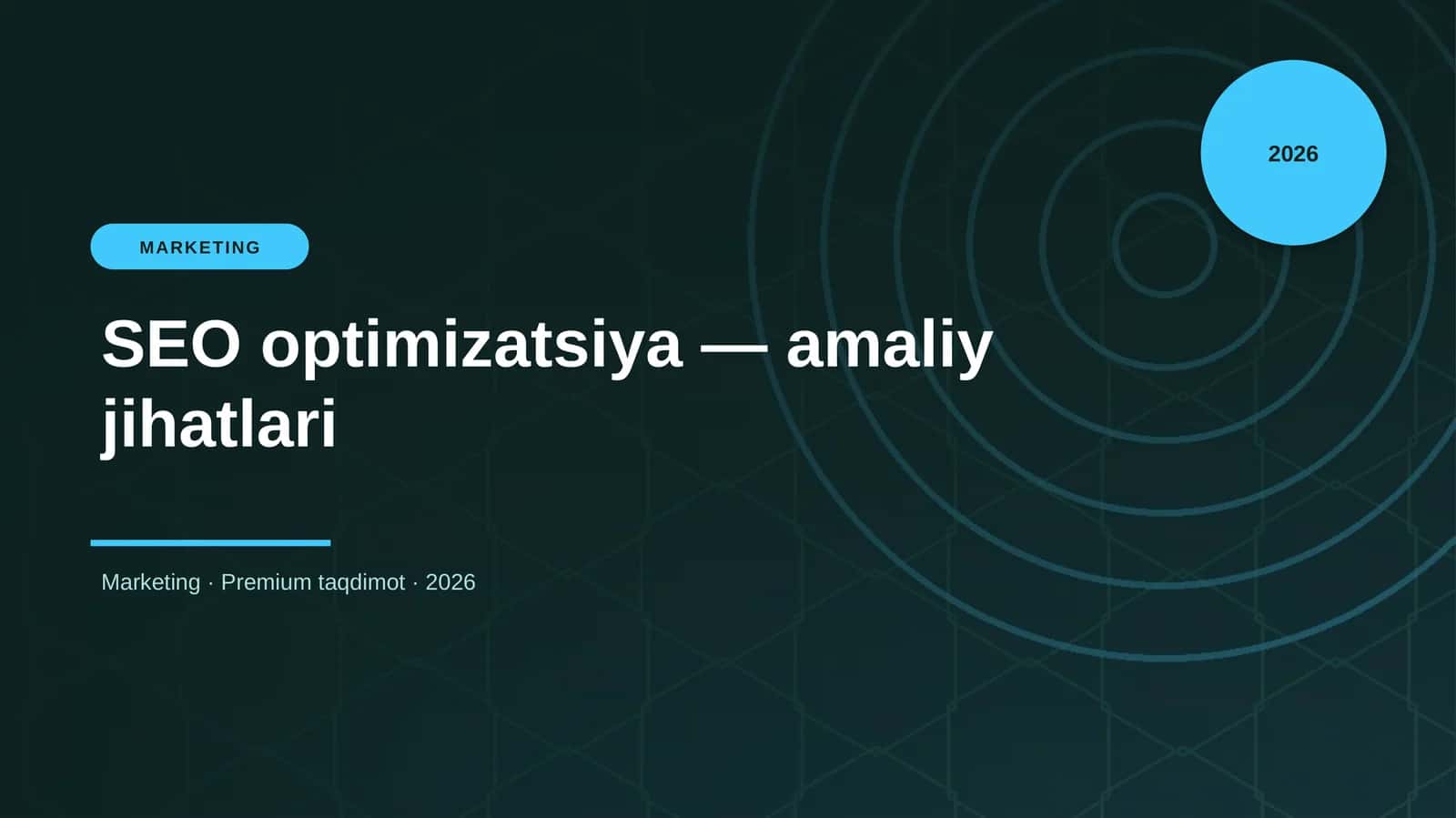 SEO optimizatsiya — amaliy jihatlari