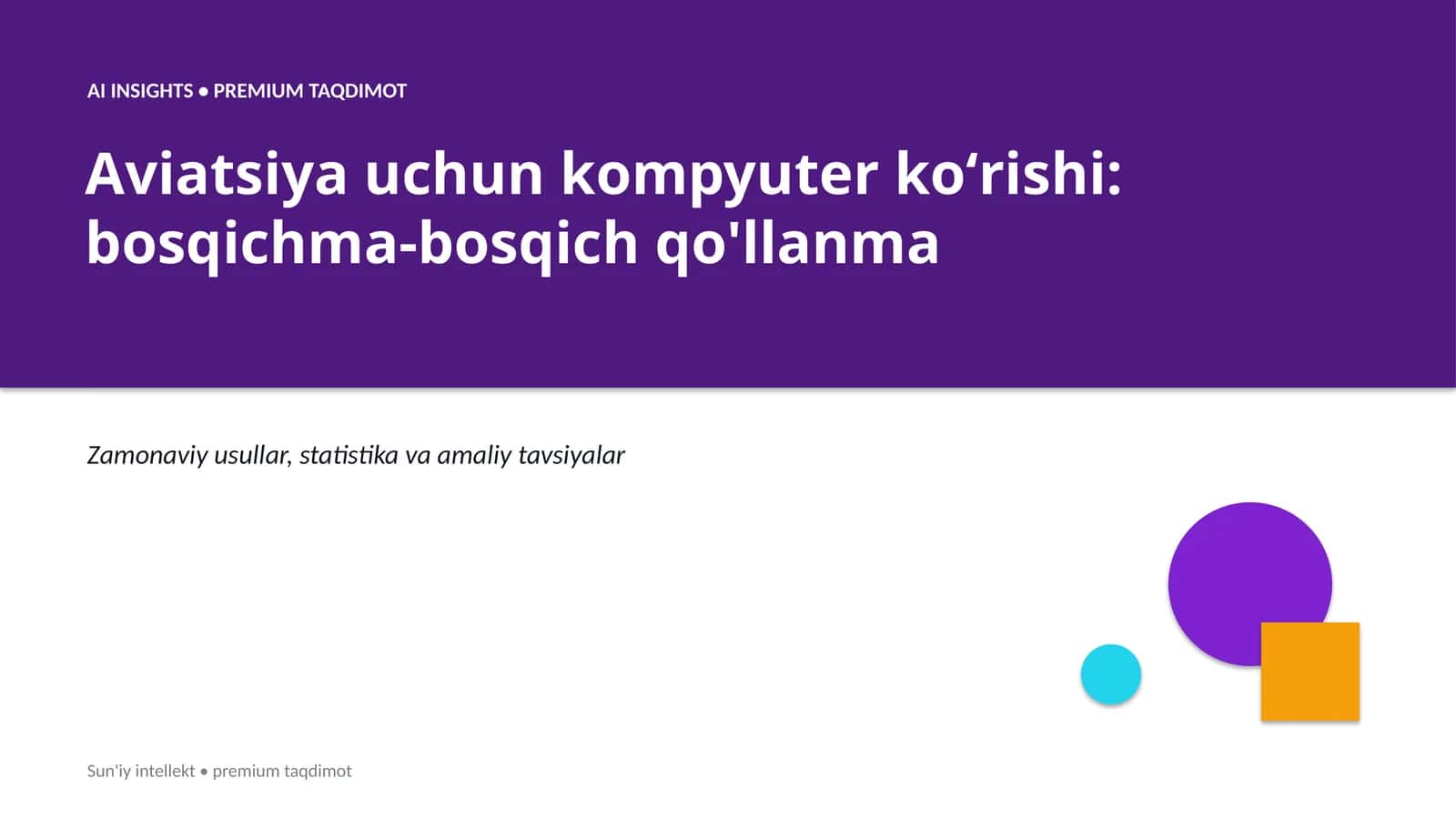 Aviatsiya uchun kompyuter koʻrishi: bosqichma-bosqich qo'llanma