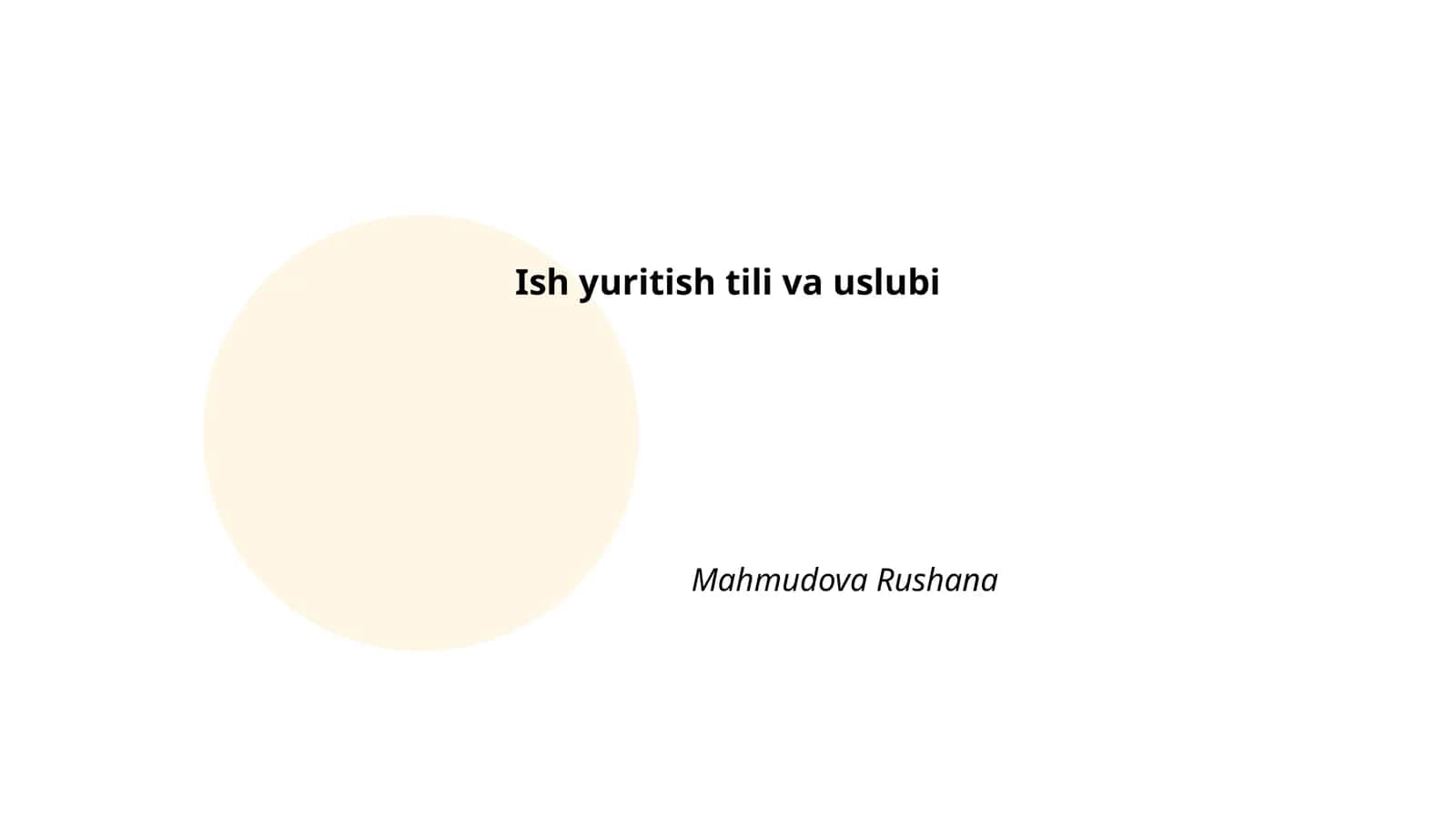 İsh yuritish tili va uslubi