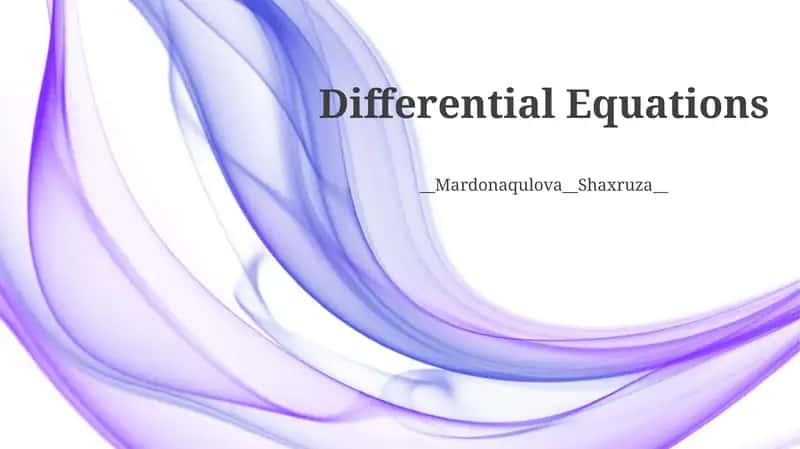 Differential Equations