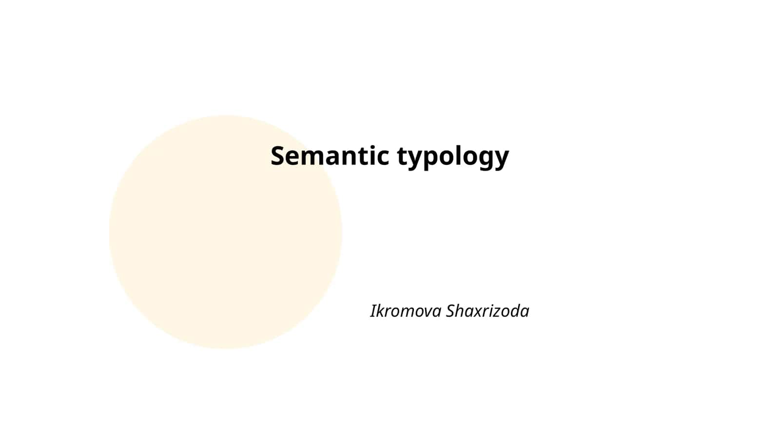 Semantic typology