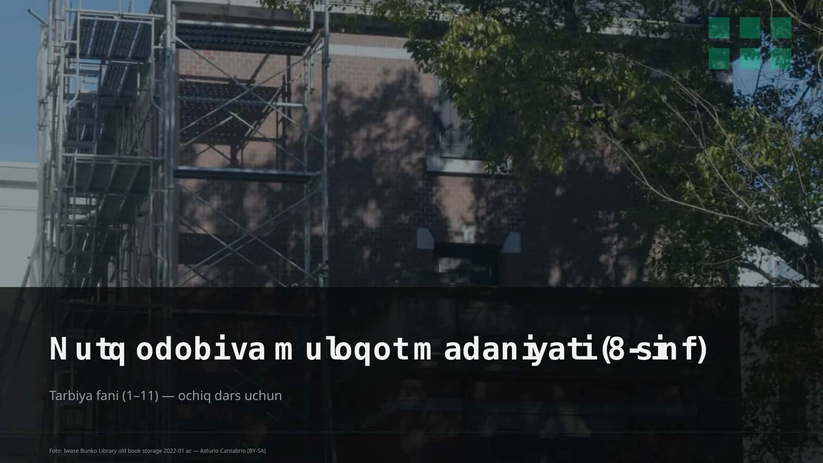 Nutq odobi va muloqot madaniyati (8-sinf)