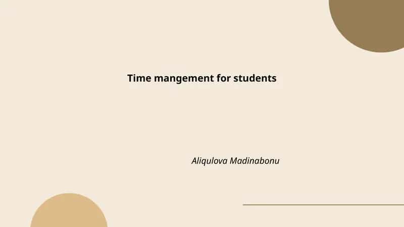 Time Management for Students