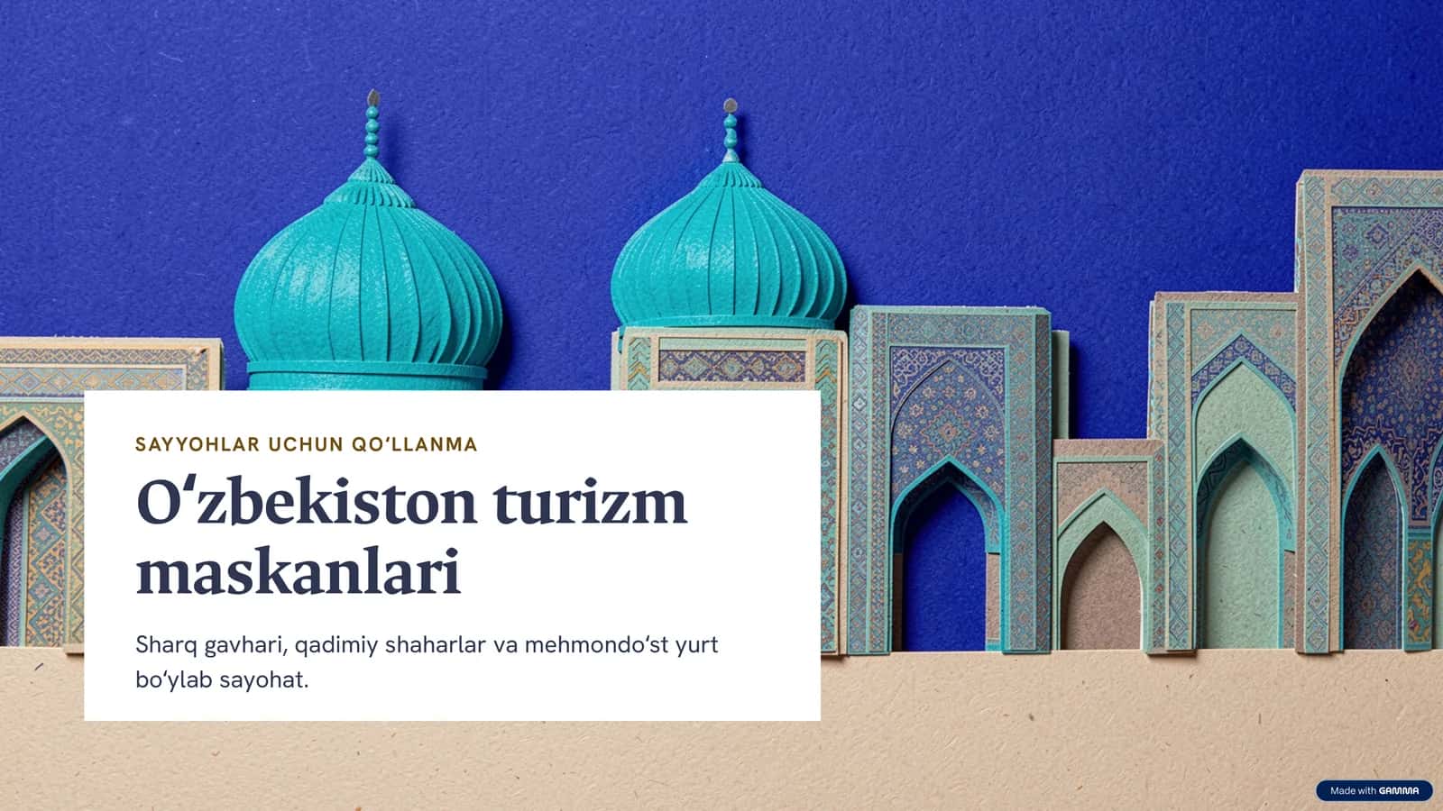 SAYYOHLAR UCHUN QO'LLENMA