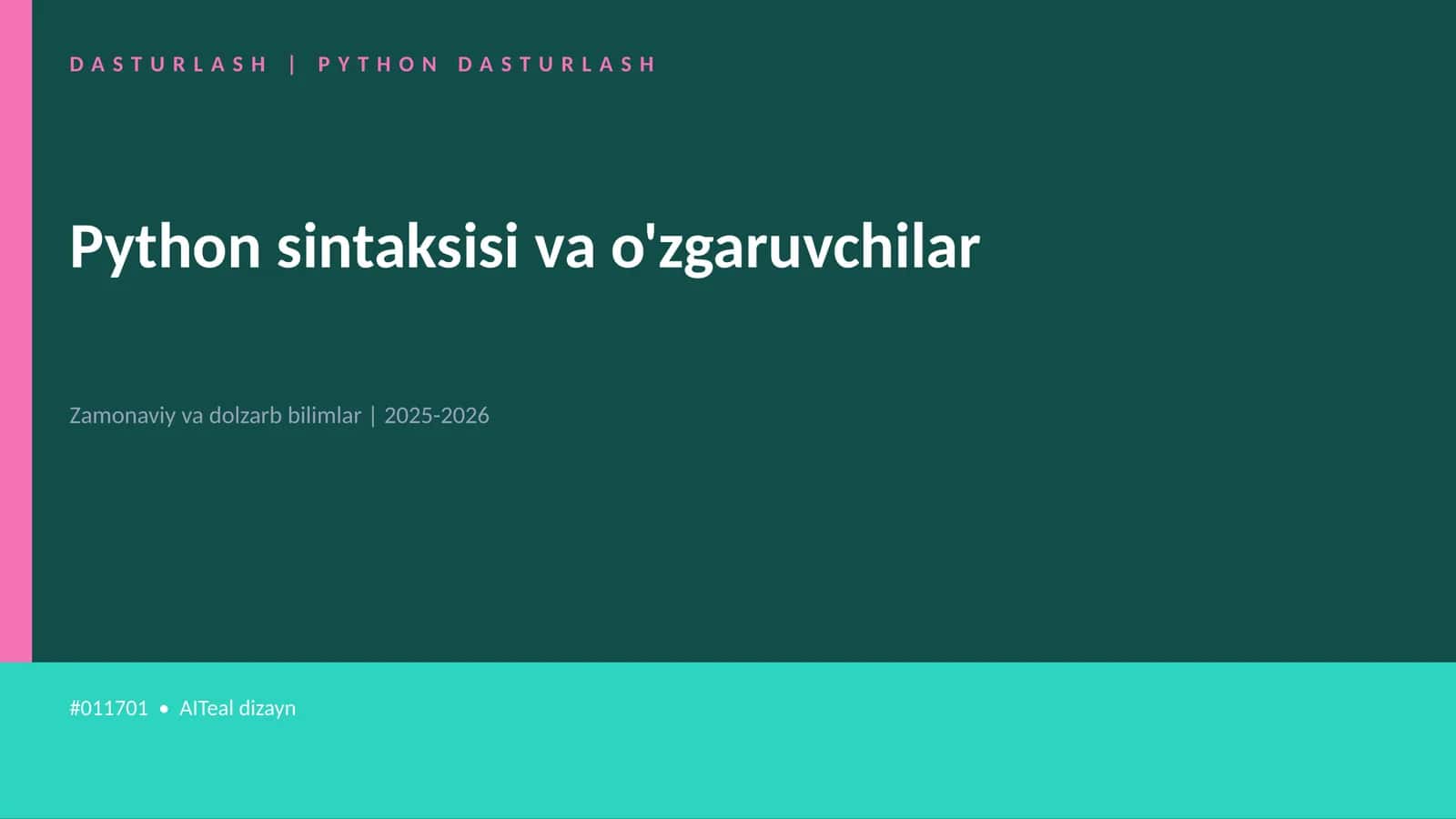 DASTURLASH | PYTHON DASTURLASH