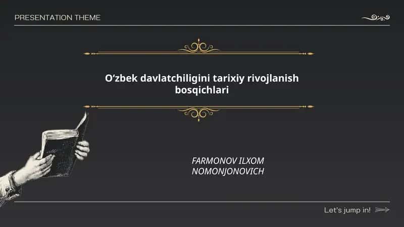 Oʻzbek davlatchiligini tarixiy rivojlanish bosqichlari