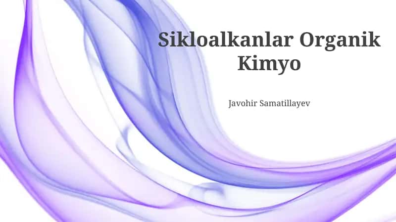 Sikloalkanlar Organik Kimyo
