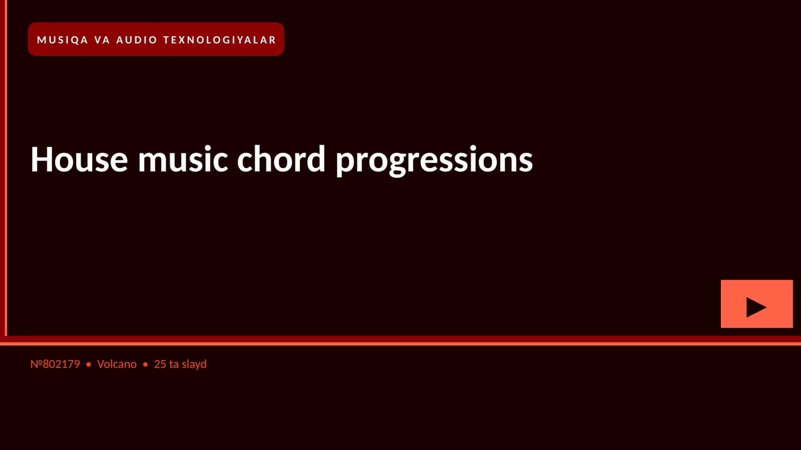 House music chord progressions
