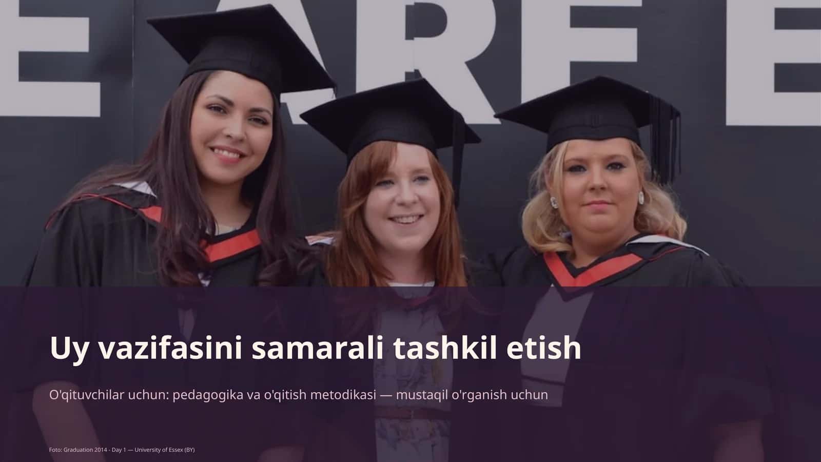 Uy vazifasini samarali tashkil etish