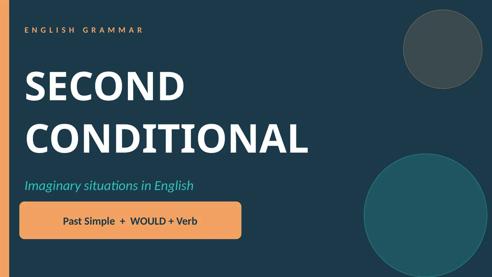 ENGLISH GRAMMAR SECOND CONDITIONAL