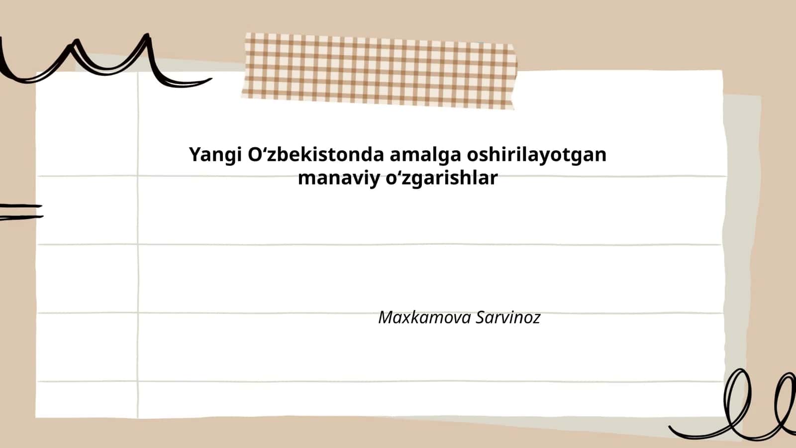 Yangi Oʻzbekistonda amalga oshirilayotgan manaviy oʻzgarishlar