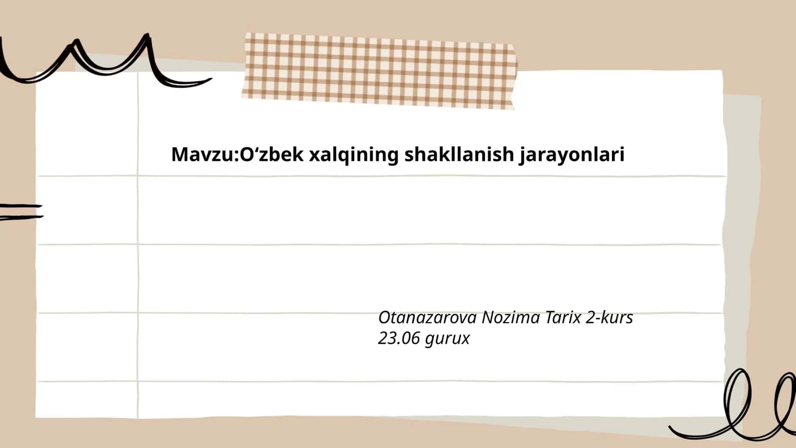 Oʻzbek xalqining shakllanish jarayonlari