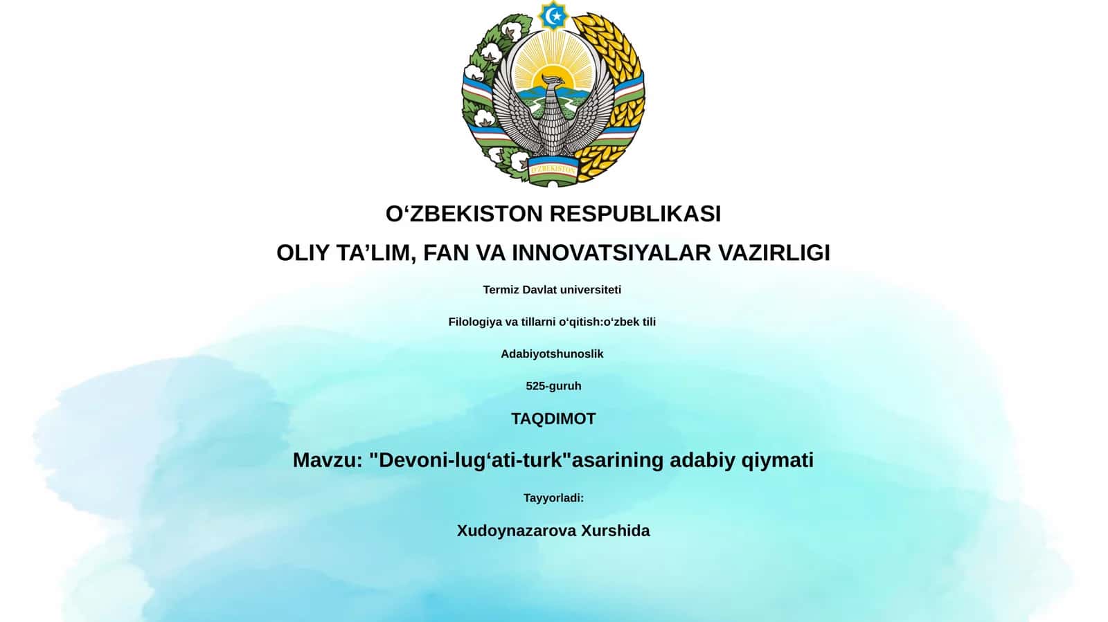 Devoni-lug‘ati-turk asarining adabiy qiymati