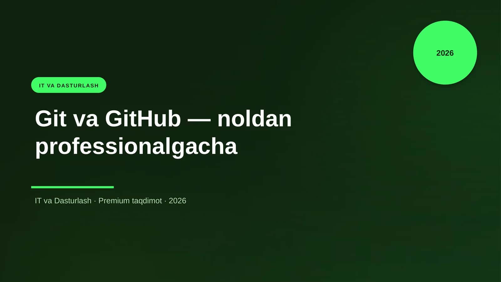 Git va GitHub — noldan professionalgacha
