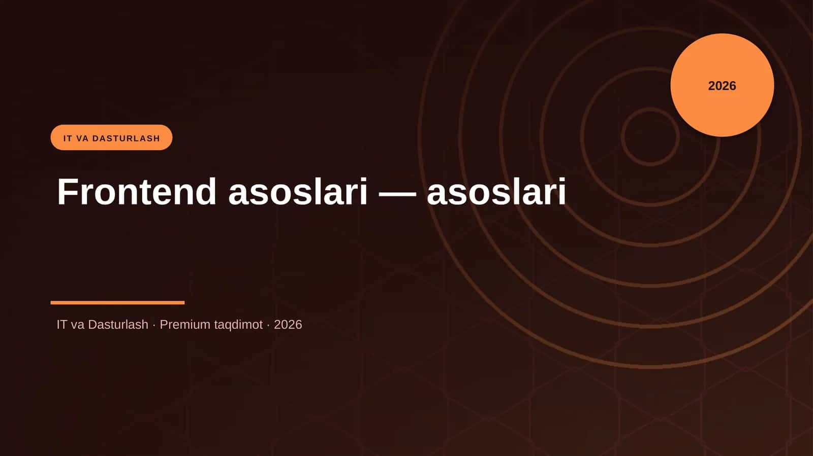 Frontend asoslari — asoslari