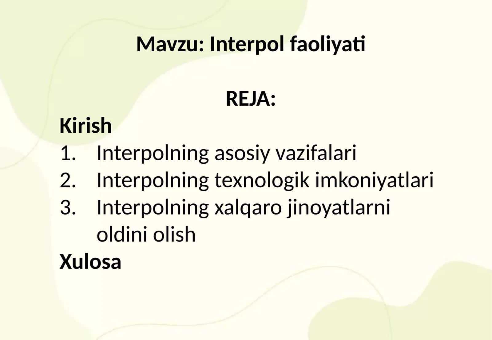 Interpol faoliyati
