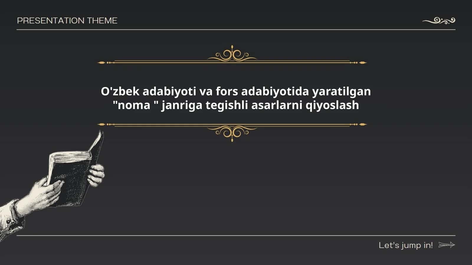 O'zbek adabiyoti va fors adabiyotida yaratilgan "noma " janriga tegishli asarlarni qiyoslash
