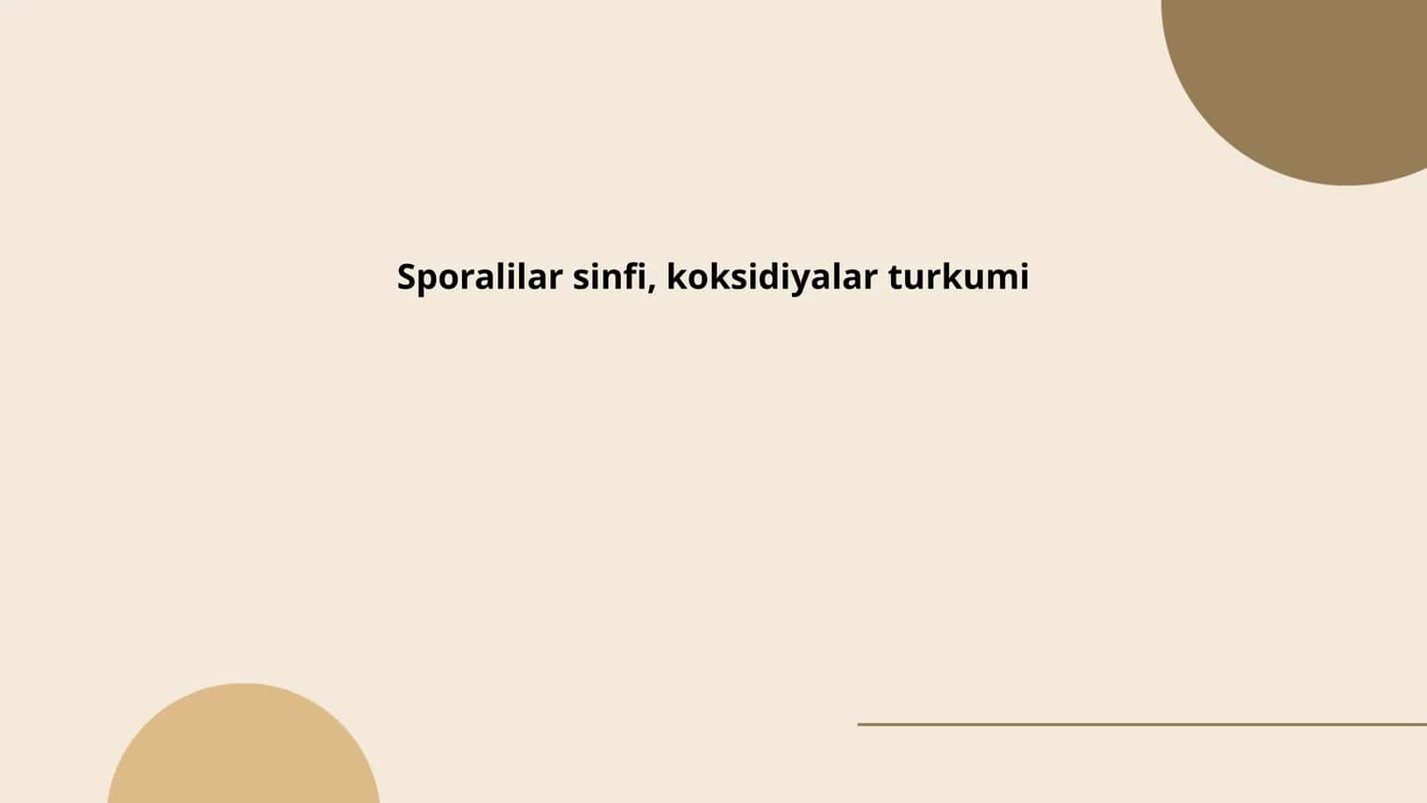 Sporalilar sinfi, koksidiyalar turkumi