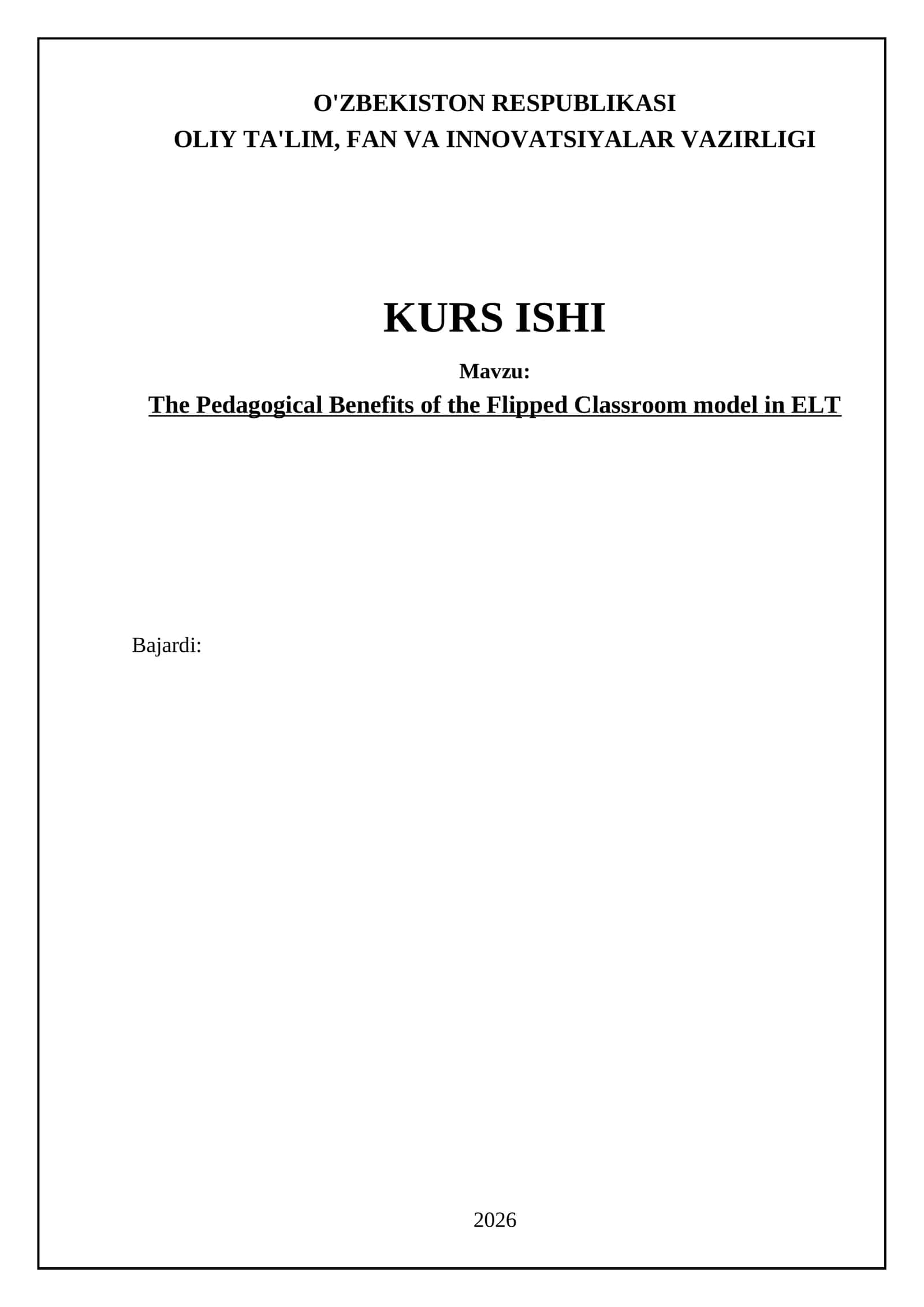 The Pedagogical Benefits of the Flipped Classroom model in ELT