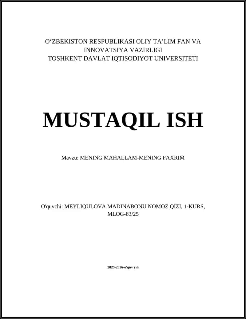 MENING MAHALLAM-MENING FAXRIM