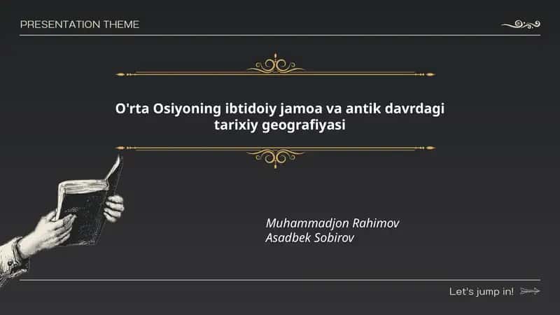 O'rta Osiyoning ibtidoiy jamoa va antik davrdagi tarixiy geografiyasi